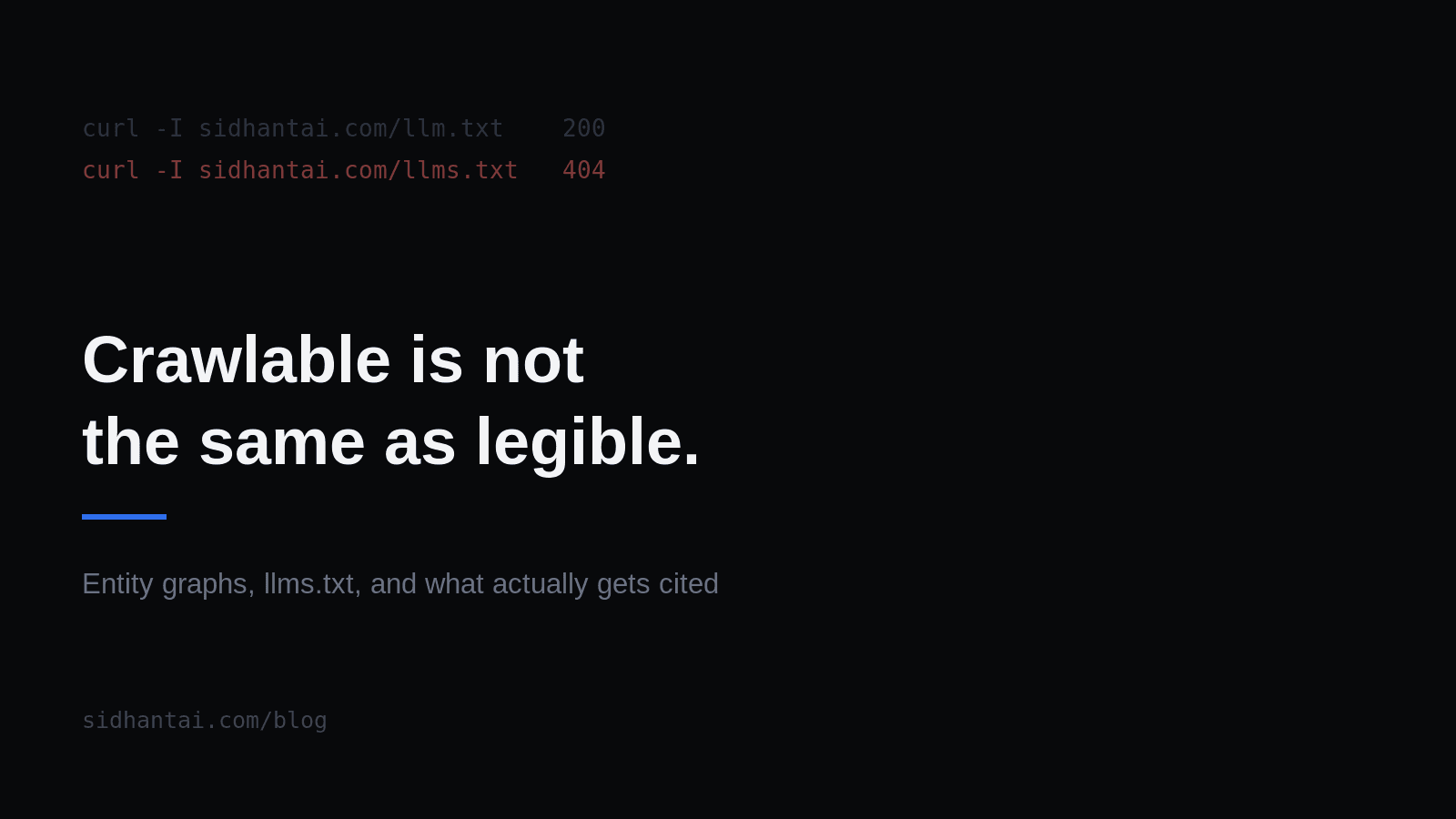 Making a Site Legible to AI Crawlers: What I Found Rebuilding My Own